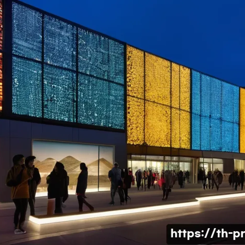 장소 특정적 예술의 정치적 의미 - **Prompt:** A bustling modern cityscape at dusk, with diverse pedestrians in casual, stylish clothin...