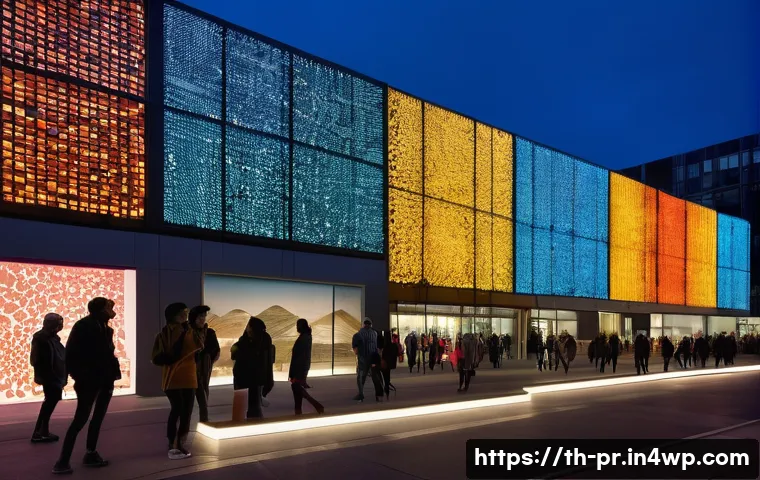 장소 특정적 예술의 정치적 의미 - **Prompt:** A bustling modern cityscape at dusk, with diverse pedestrians in casual, stylish clothin...