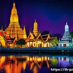 Home 21 장소 특정적 예술 접근의 계획 수립 - **Prompt:** A breathtaking nighttime scene of an ancient Thai temple, possibly Wat Arun or a similar...