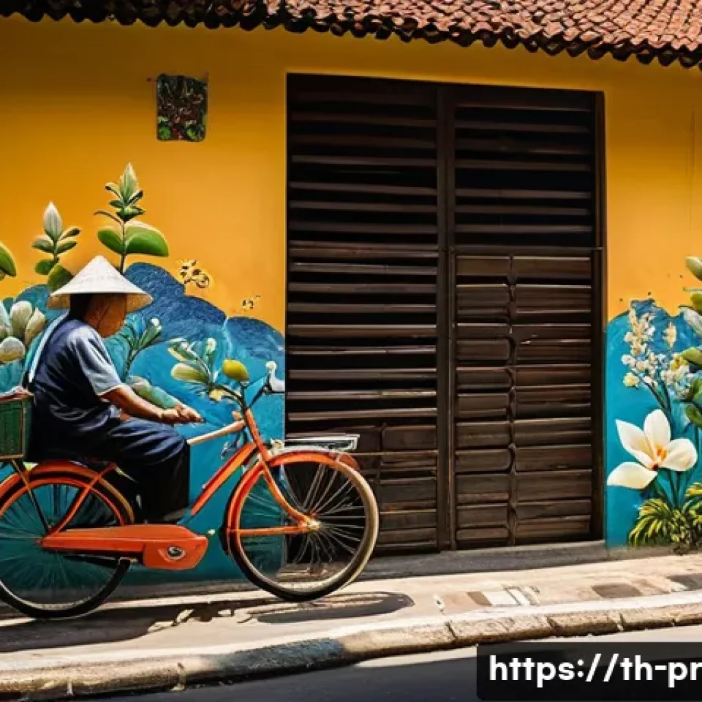 장소 특정적 예술과 혁신적인 아이디어 - **Prompt 1: Vibrant Street Art in Thai Old Town**
"A stunning street art mural adorns a weathere...