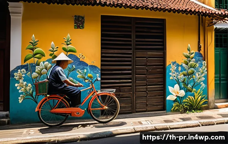 장소 특정적 예술과 혁신적인 아이디어 - **Prompt 1: Vibrant Street Art in Thai Old Town**
"A stunning street art mural adorns a weathere...